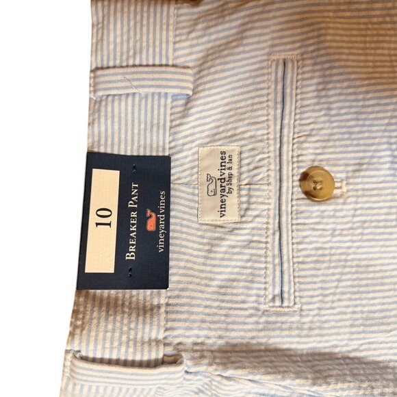 Vineyard Vines Other - Vineyard Vines Kids boy Breaker Pant Size 10 Blue White Stripe Seersucker Casual